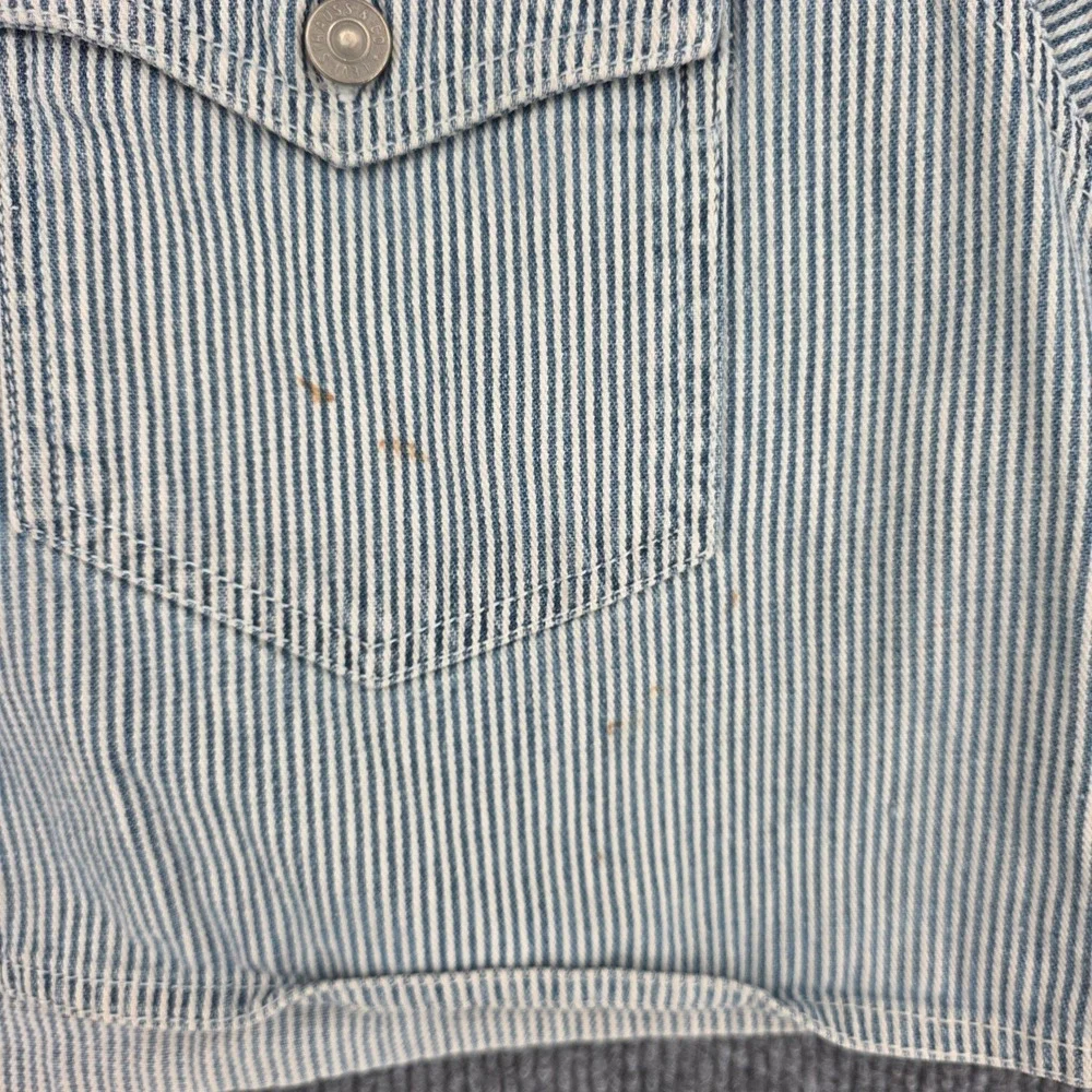 Vintage 1994 Levis Hickory Stripe Cropped Denim Jacket Blue White 47929-9899 M - Picture 8 of 9